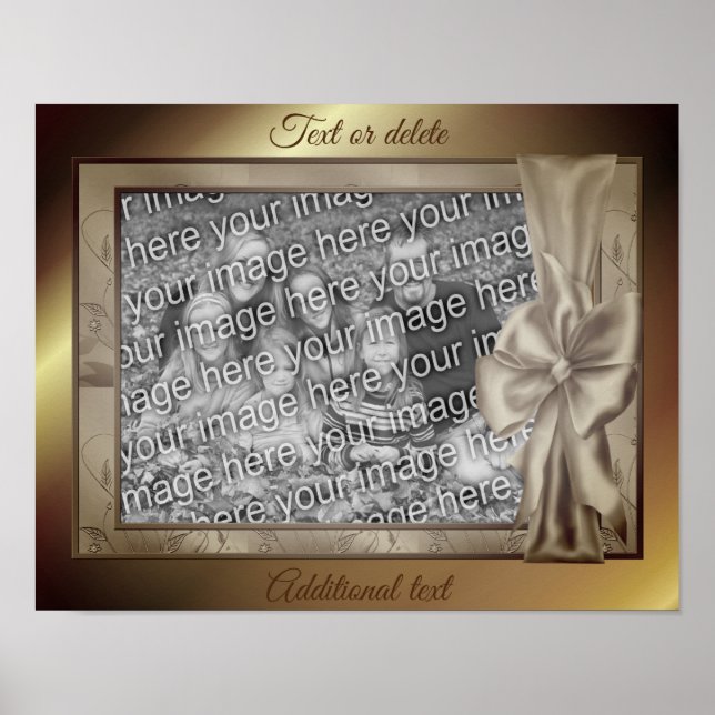 Brun Satinbågsram Skapa Ditt Eget Foto  Poster (Framsidan)