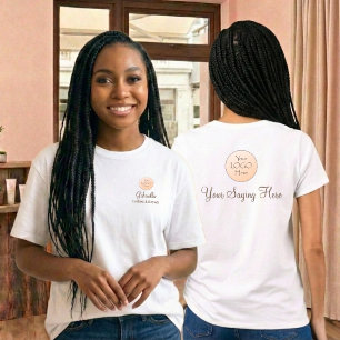 Brun Script Anställd Namn Företag Logotyp Ögonfran T Shirt
