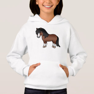 Brun Shetlandsponny Söt Tecknad Illustration T Shirt