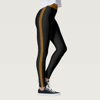 Brun sidostreck svarta Leggings Välj Färger