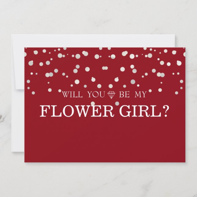 Brun Silver Glitter Vill du vara min blomsterflick Inbjudningar (Framsida)