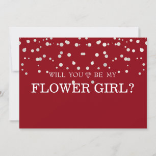 Brun Silver Glitter Vill du vara min blomsterflick Inbjudningar