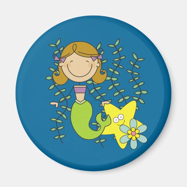 Brun Sjöjungfru Magnet (Framsidan)