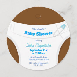 Brun skal och blöjblått | Inbjudan till babyvisnin