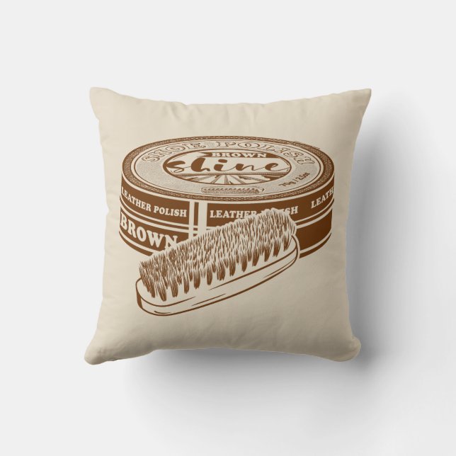 Brun skobenstyr tenn kudde (Baksida)