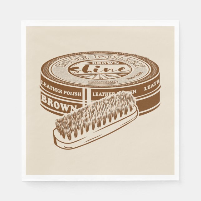 Brun skobenstyr tenn pappersservett (Framsidan)