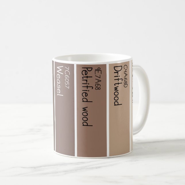 Brun skogsfärgpalett färgflisor  kaffemugg (Framsida höger)