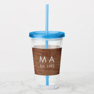 Brun skorstenstenssten Lägg till årsdatum för namn Take Away Mugg