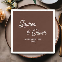 Brun skript, minimalistisk Bröllop