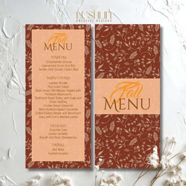 Brun skuggor Fall Höst löv Flat Menu Meny (Skapare uppladdad)