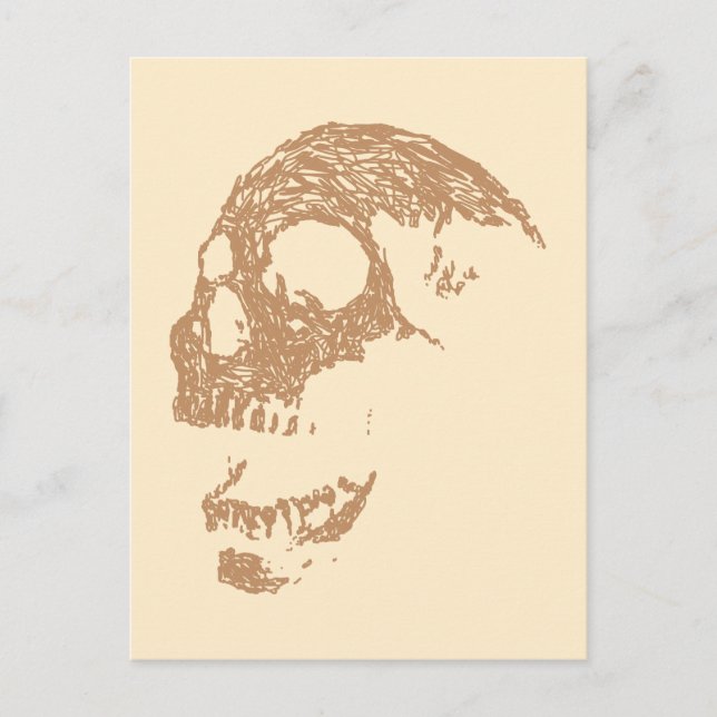 Brun skulldesign. vykort (Framsida)