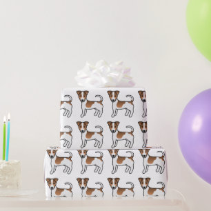 Brun Slätpälsad Jack Russell Terrier Hundmönster Presentpapper