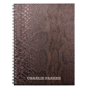 Brun Snakeskin Animalisk utskrift - bärbar dator Anteckningsbok