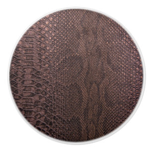 Brun Snakeskin Skriv ut keramisk knopp