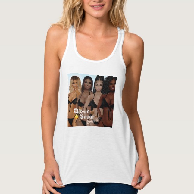 Brun Socker Babes Tanktop 2 Linne Med Racerback (Framsida)