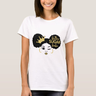 Brun Socker Baby i Svart och Guld T Shirt