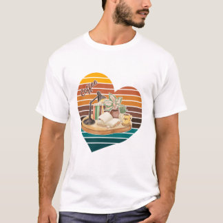 Brun Socker Kaffe Böcker Retro Läsning Hörna Hjärt T Shirt
