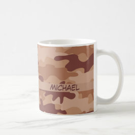 Brun solbränd personlig för Camo kamouflagenamn Kaffemugg
