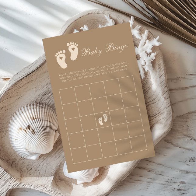 Brun spår Könsbestämning Baby Bingo Spel (Skapare uppladdad)