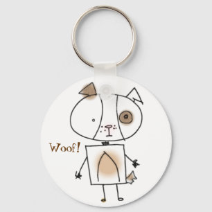 Brun Spottie hund Keychain Nyckelring