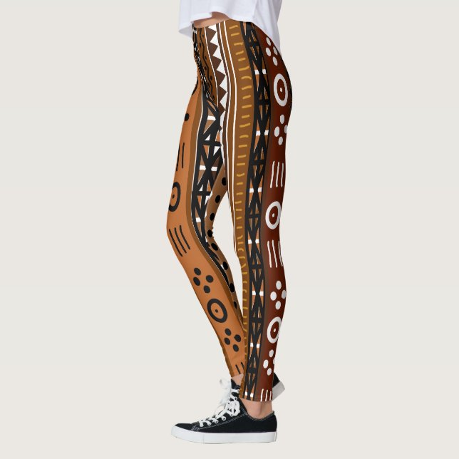 Brun stam- Boho design Leggings (Vänster)