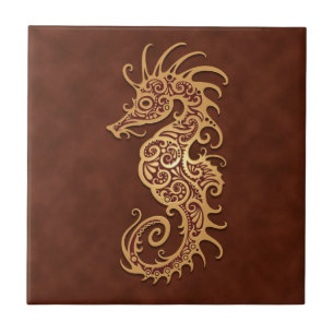 Brun stam- Seahorse Kakelplatta