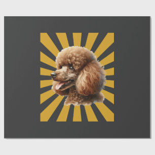 Brun Standard Poodle Retro Sunburst Presentpapper