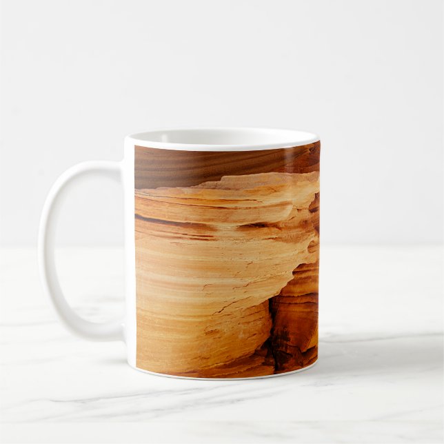 Brun sten-formation kaffemugg (Vänster)