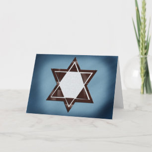 Brun stjärna på David Pub Mitzvah-kort Kort