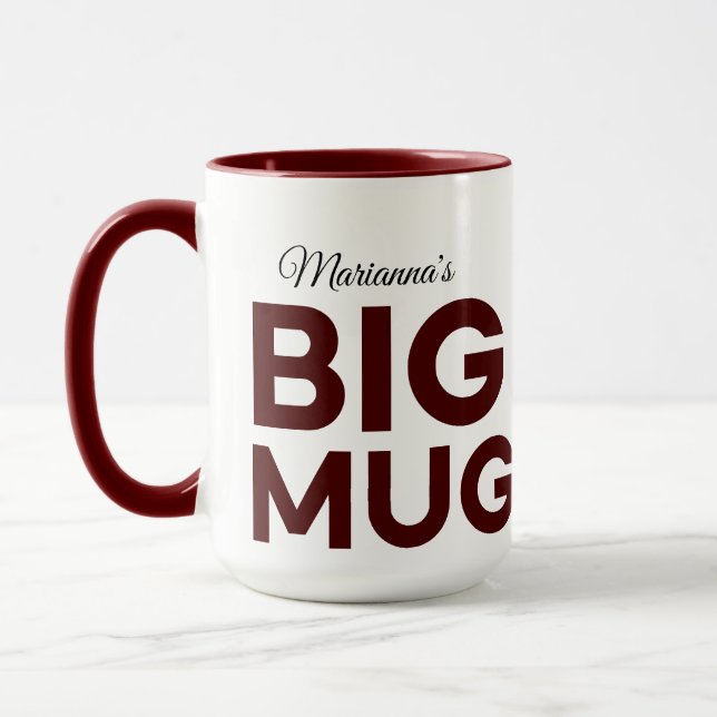 Brun stor mugg | Enorm mugg | Anpassat namn (Vänster)