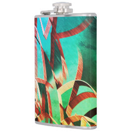 Brun strimma över rustik grönt och akvamarin fickplunta