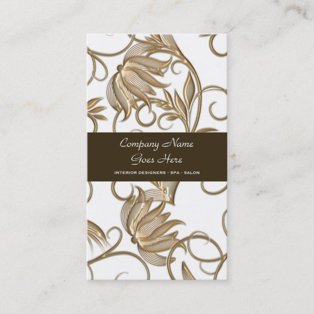 Brun stylist för salongbrunnsorthår visitkort (Framsida)