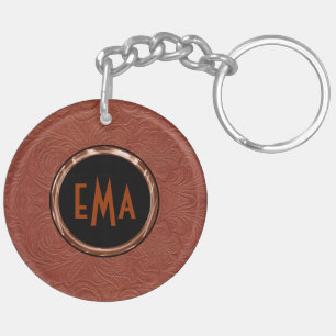 Brun suede Leather Blommigt Design