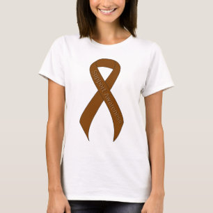 Brun supportmedvetenhet om menyfliksområdet t shirt