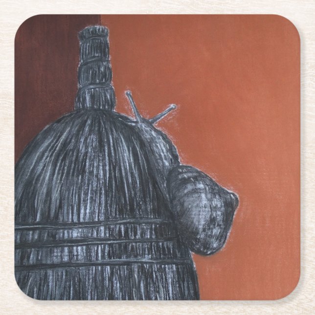 Brun svart, Anpassningsbar konst, fyrkant Underläg Underlägg Papper Kvadrat (Framsidan)