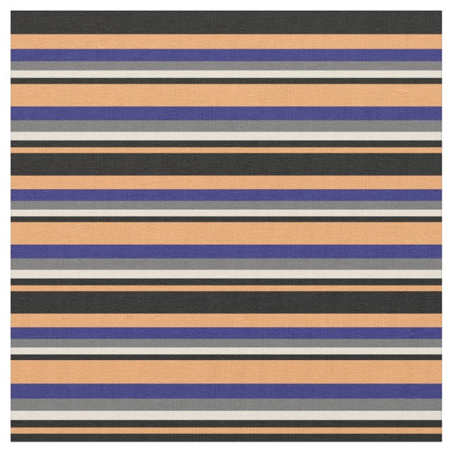 Brun, svart, Bisque, Dim Grått och Midnight Blue Tyg (Närbild)