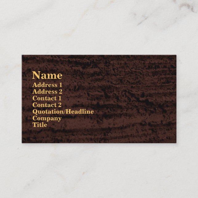 brun svart grunge visitkort (Framsida)