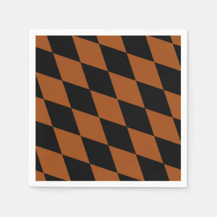 Brun Svart Harlekin Diamanter Rutmönster Design Pappersservett