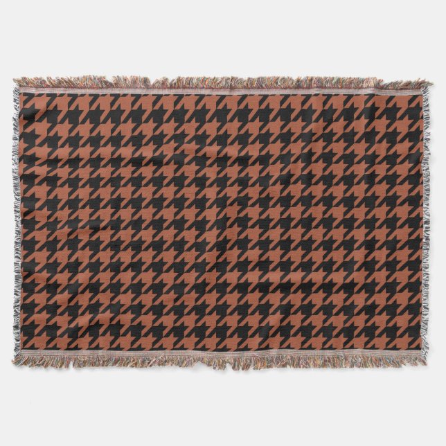 Brun svart houndstooth-kontroll filt (Framsidan)