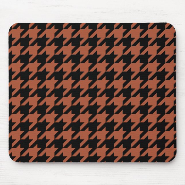 Brun svart houndstooth-kontroll musmatta (Framsidan)