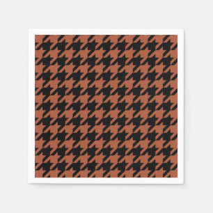 Brun svart houndstooth-kontroll pappersservett