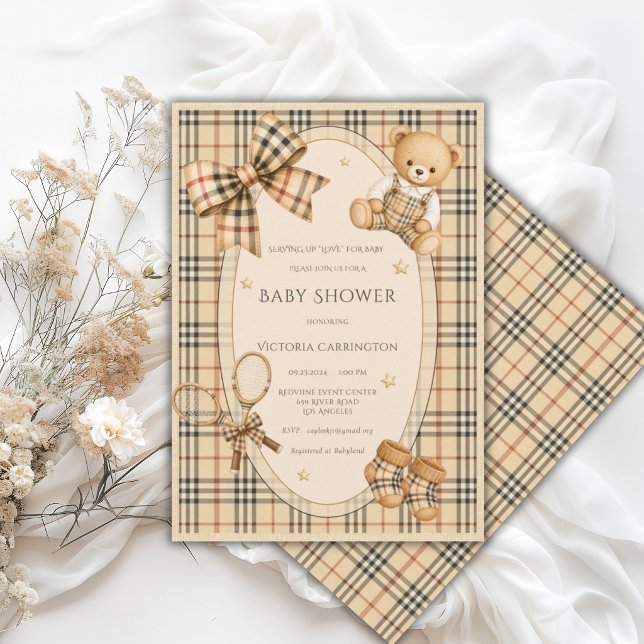 Brun Svart Karo Serverar Kärlek Baby Shower Inbjudningar (Skapare uppladdad)