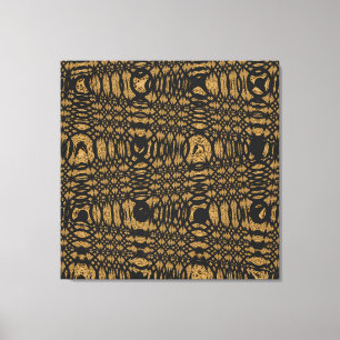 Brun svart leopard Modern Abstrakt Wave Circle Canvastryck