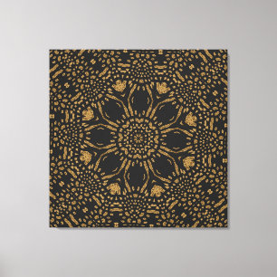 Brun svart leopard Skriv ut Modern Circle Weave Canvastryck