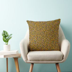 Brun svart leopardskinns mönster kudde