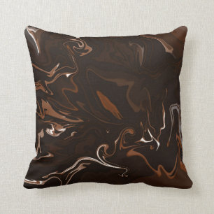 Brun, svart och Grått Swirls Kudde