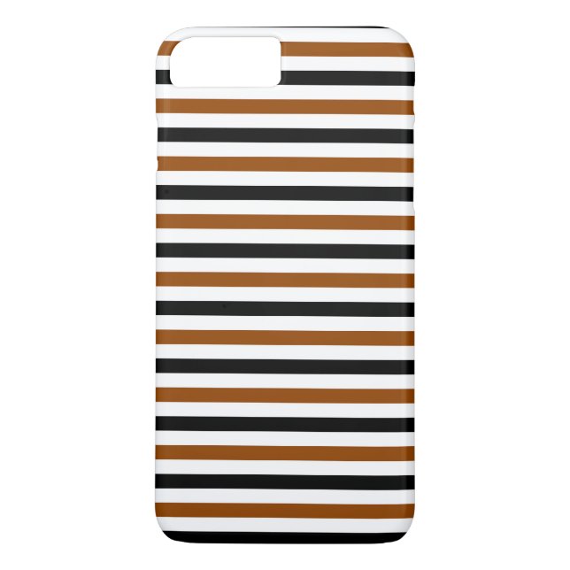 Brun svart och vit randig design Case-Mate iPhone skal (Baksida)