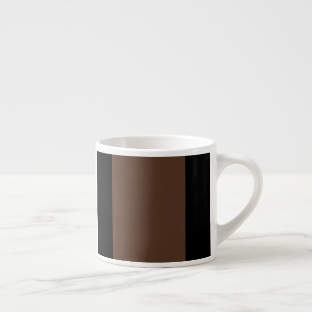 Brun, svart och vitt rand espressomugg (Höger)