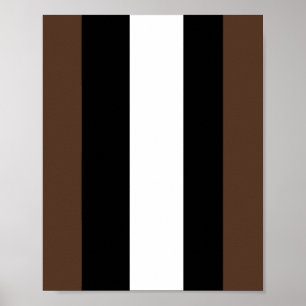 Brun, svart och vitt rand poster