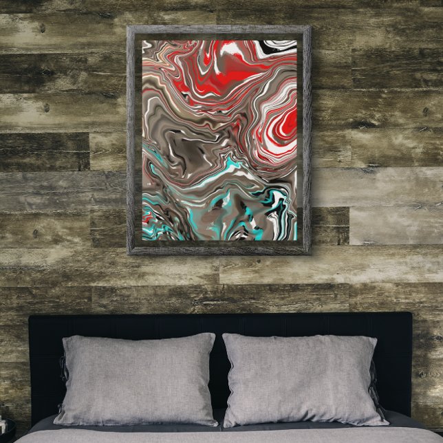 Brun, svart, röd och skalad fluid Art Poster (Skapare uppladdad)